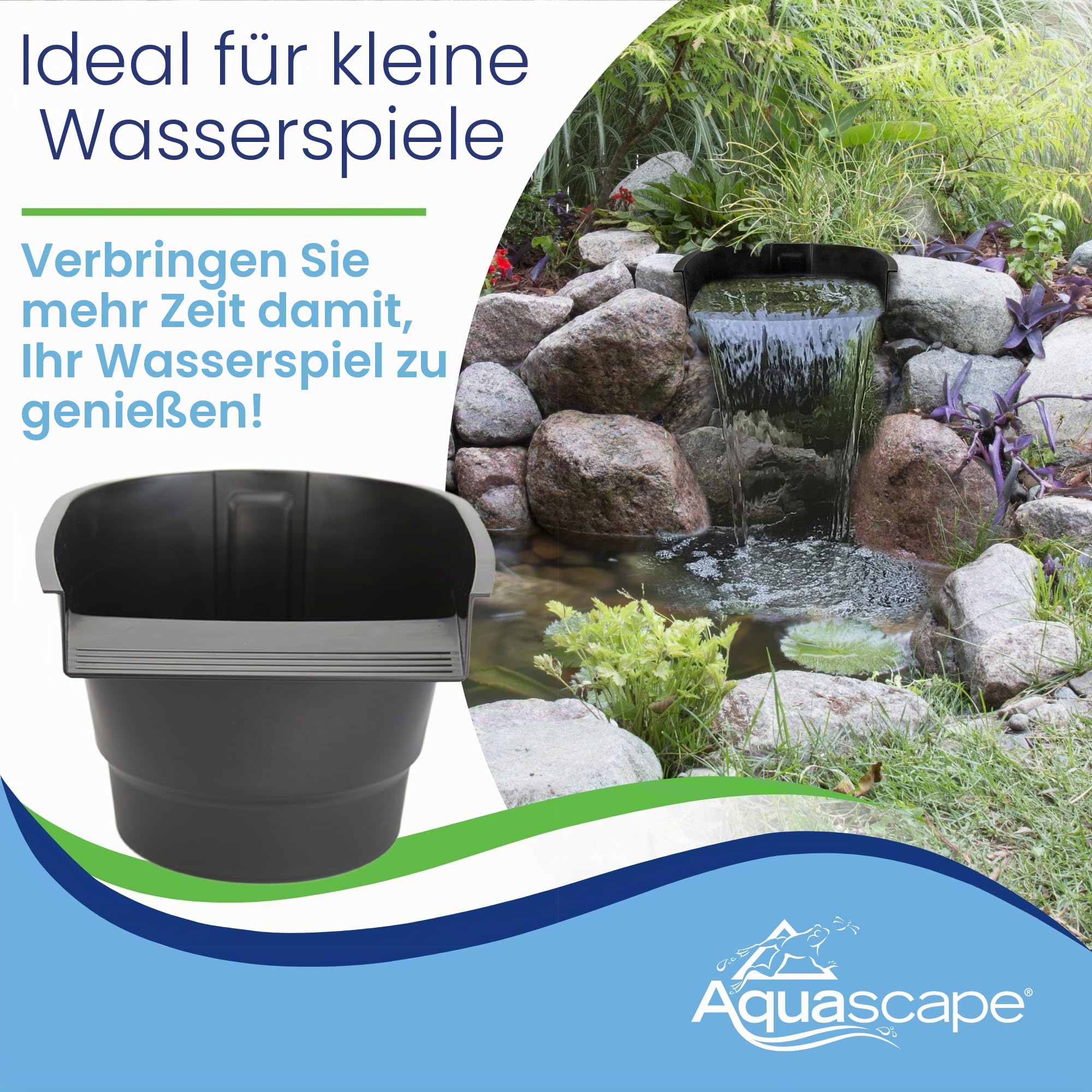 Aquascape 77020 Teichfilter und Wasserfall, effiziente mechanische und biologische Filtration, kompakt