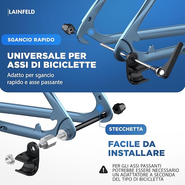 Attacco per rimorchio LAINFELD per Thule Chariot & Coaster | Attacco per rimorchio da bicicletta con perno di sicurezza incluso | Montaggio semplice e veloce sulla bicicletta - 3