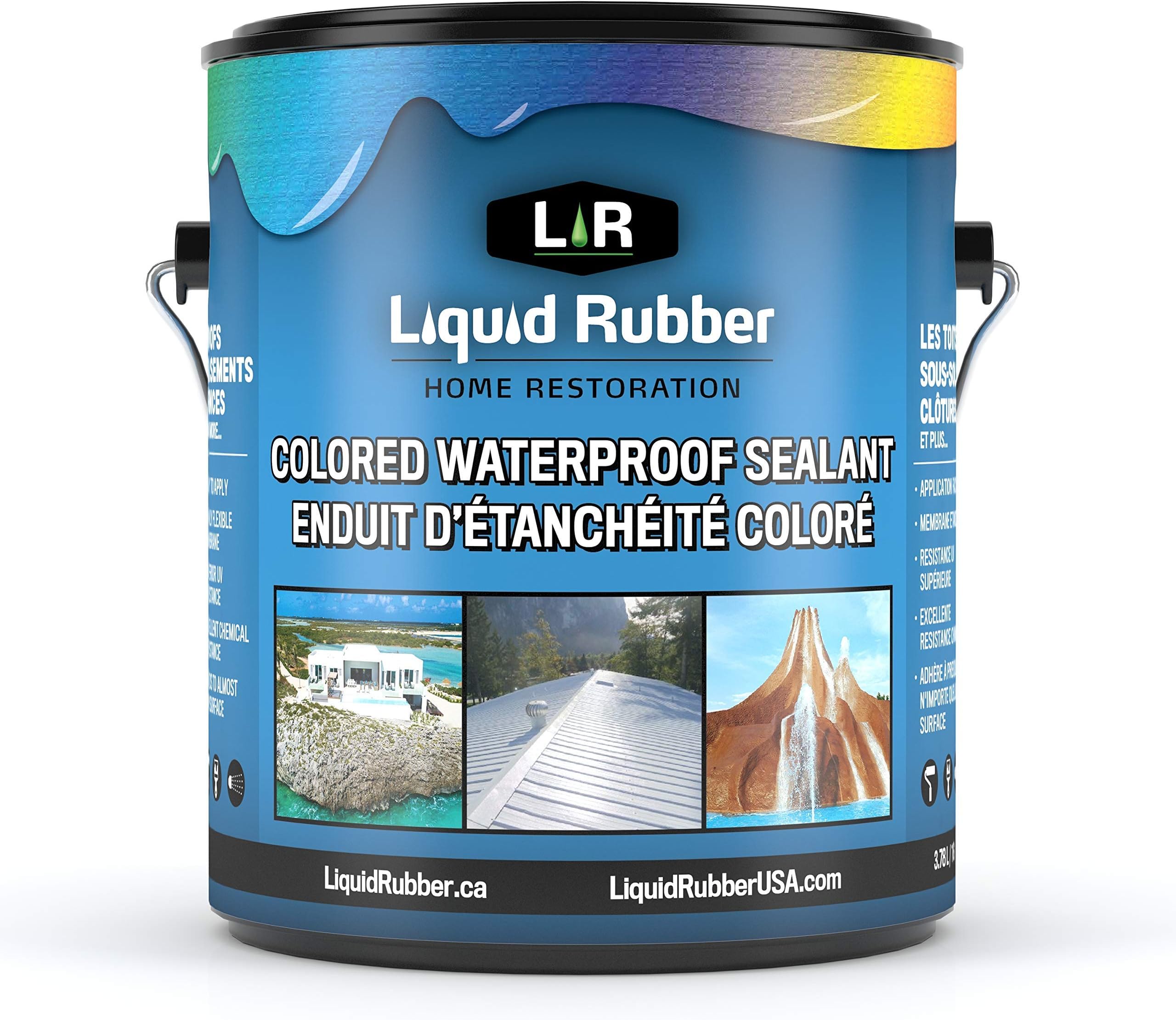 Liquid RubberColor Waterproof Sealant - Multi-Surface Leak Repair Indoor and Outdoor Coating, Water-Based, Easy to Apply, Hunter Green, 1 Gallon