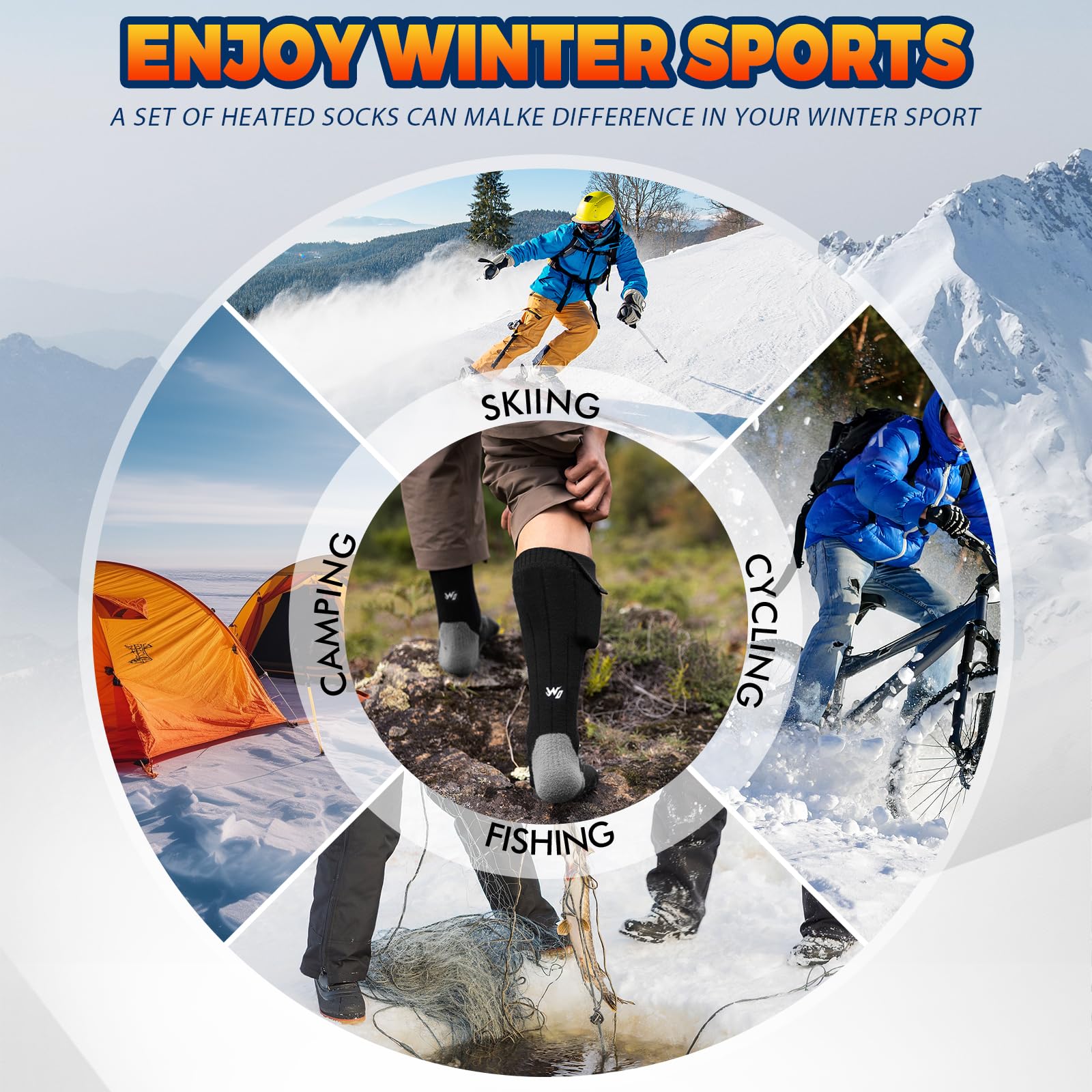 Beheizbare Socken Mit Akku - 4 Temperaturen Für Outdoor