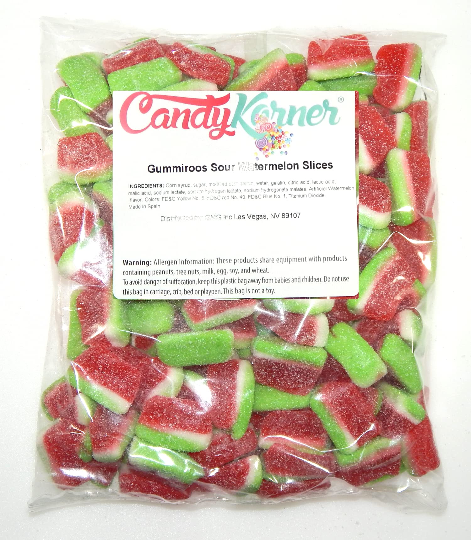 CandyKornerGummi Watermelon Slice - Sour Watermelon Slice Gummi - Watermelon Slice Gummy 2.2 Pound ( 35.2 Ounces )