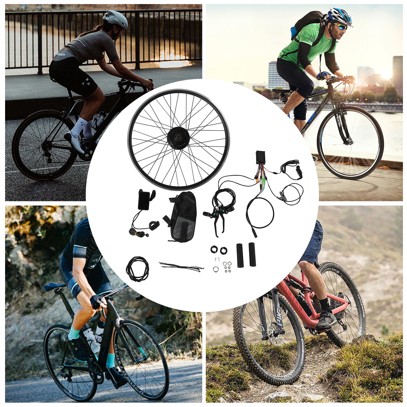 kit di conversione per bici elettrica da 28"/29"/700C, kit di conversione per bicicletta elettrica posteriore 36V 250W, kit di conversione per bicicletta elettrica posteriore con funzione