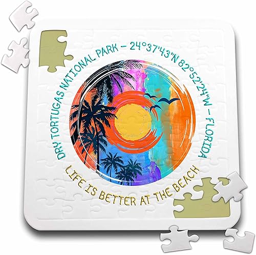 3dRose Dry Tortugas National Park, Florida. Life is Better at The Beach - Puzzles (pzl-363343-2)