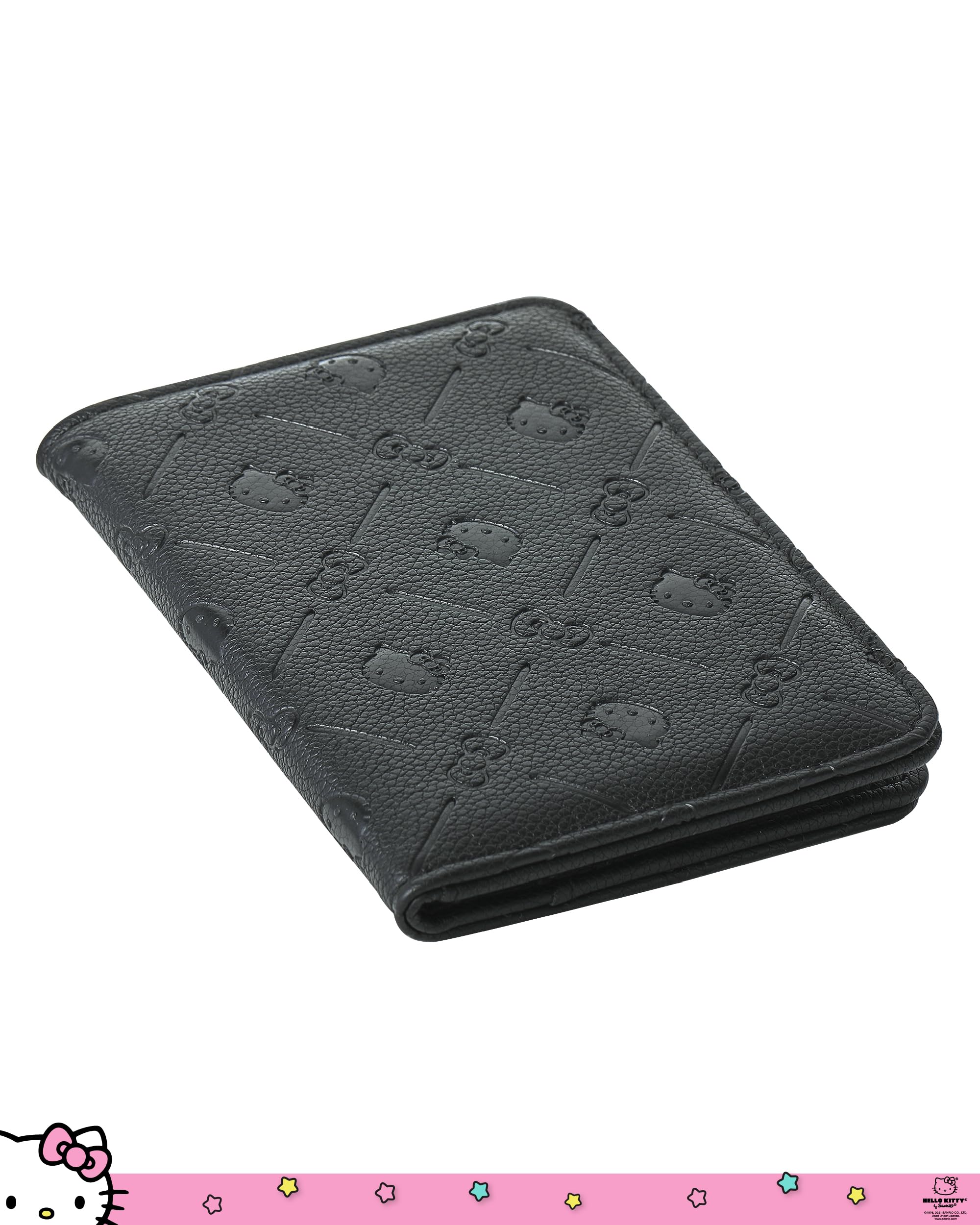 Hello Kitty Passport Holder for Travel Official License, Black Passport Cover for Women, Sanrio Gifts