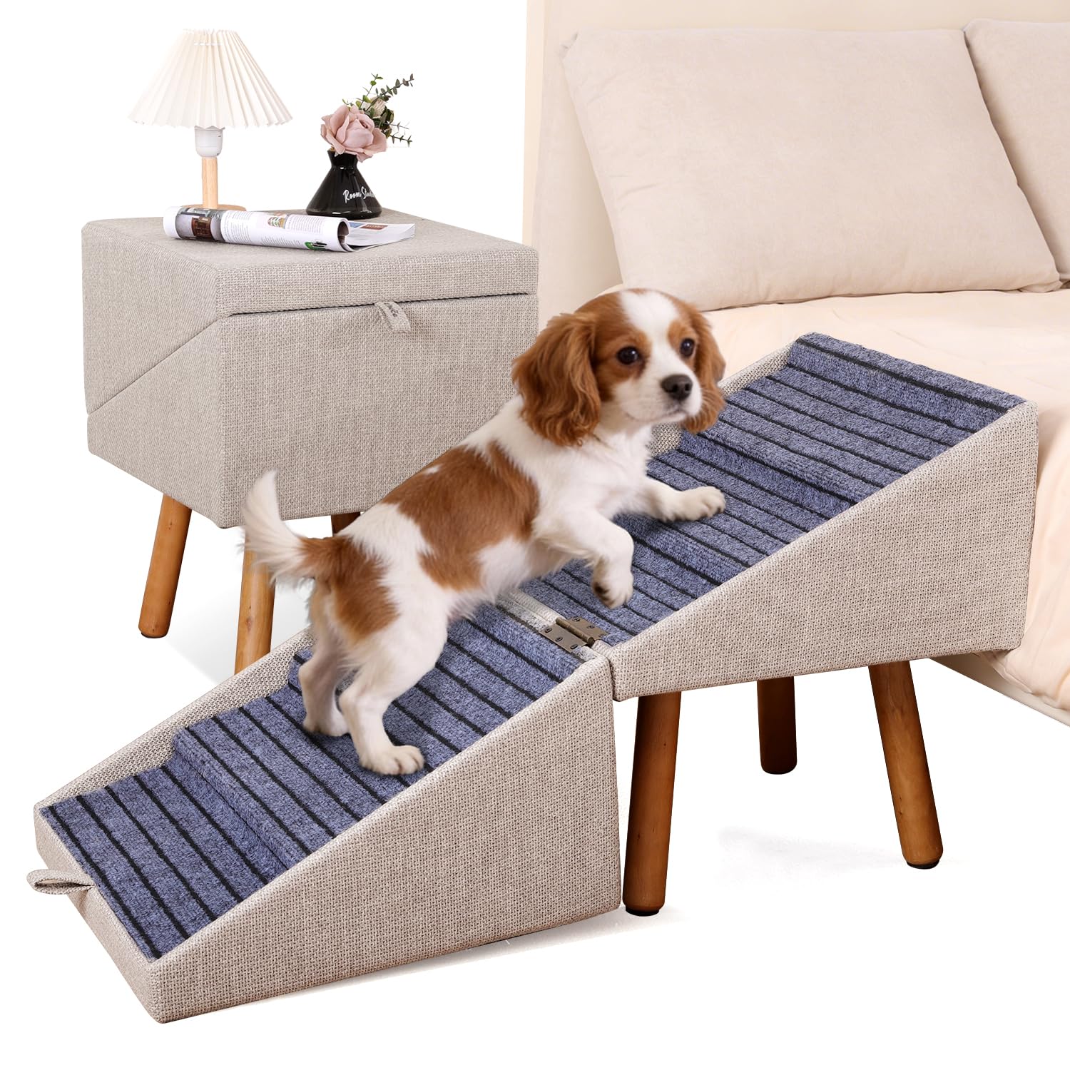 Dog Stairs for Small Dogs Foldable Dog Steps for High Bed