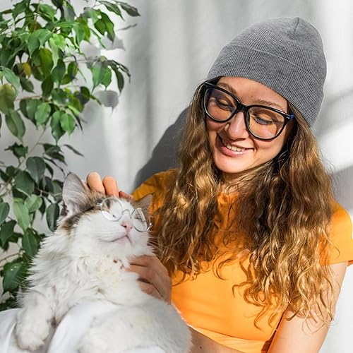 Miniatura 3 de American Trends Gorros de invierno para hombres y mujeres, gorros con puños, sombreros de punto liso suave