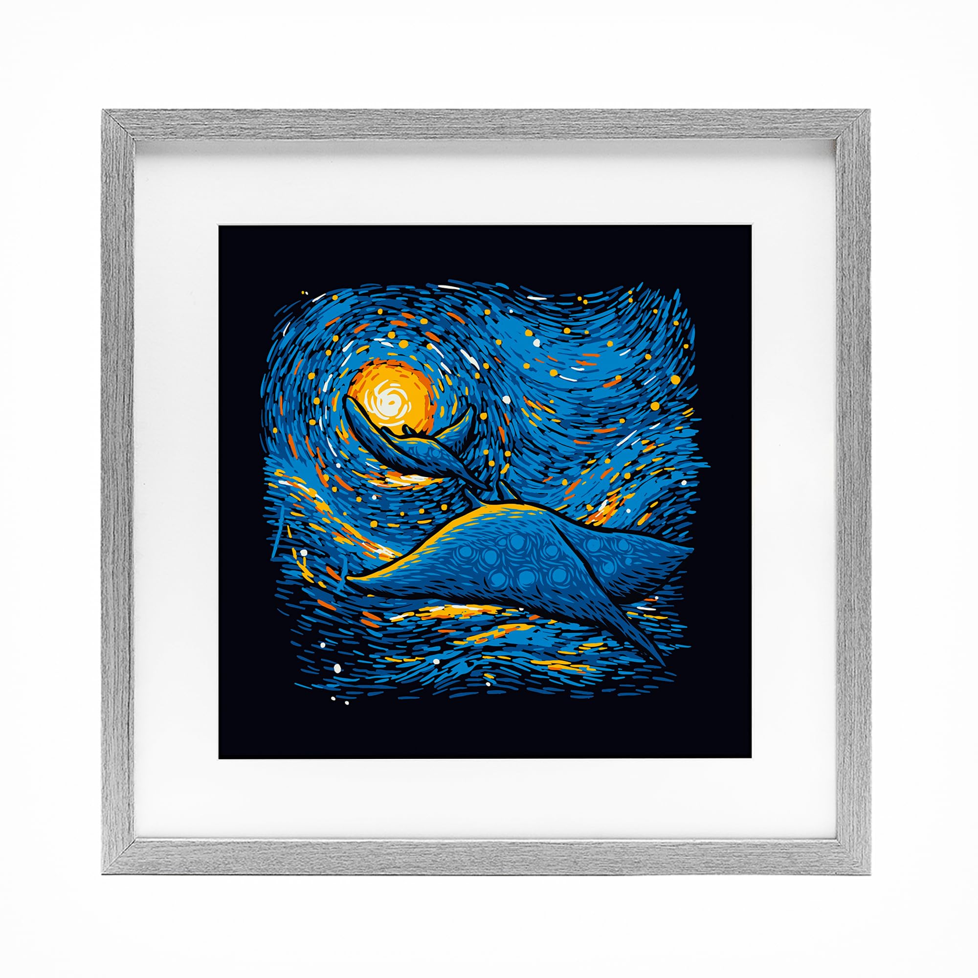 'Impressionist Manta Rays'| Framed Print Under Glass