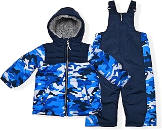 Arctic Quest boys Boys Ski Jacket and Snowbib Snowsuit Set 2 Piece Zip Up Jacket and Overall Snowsuit Set for Little Kids