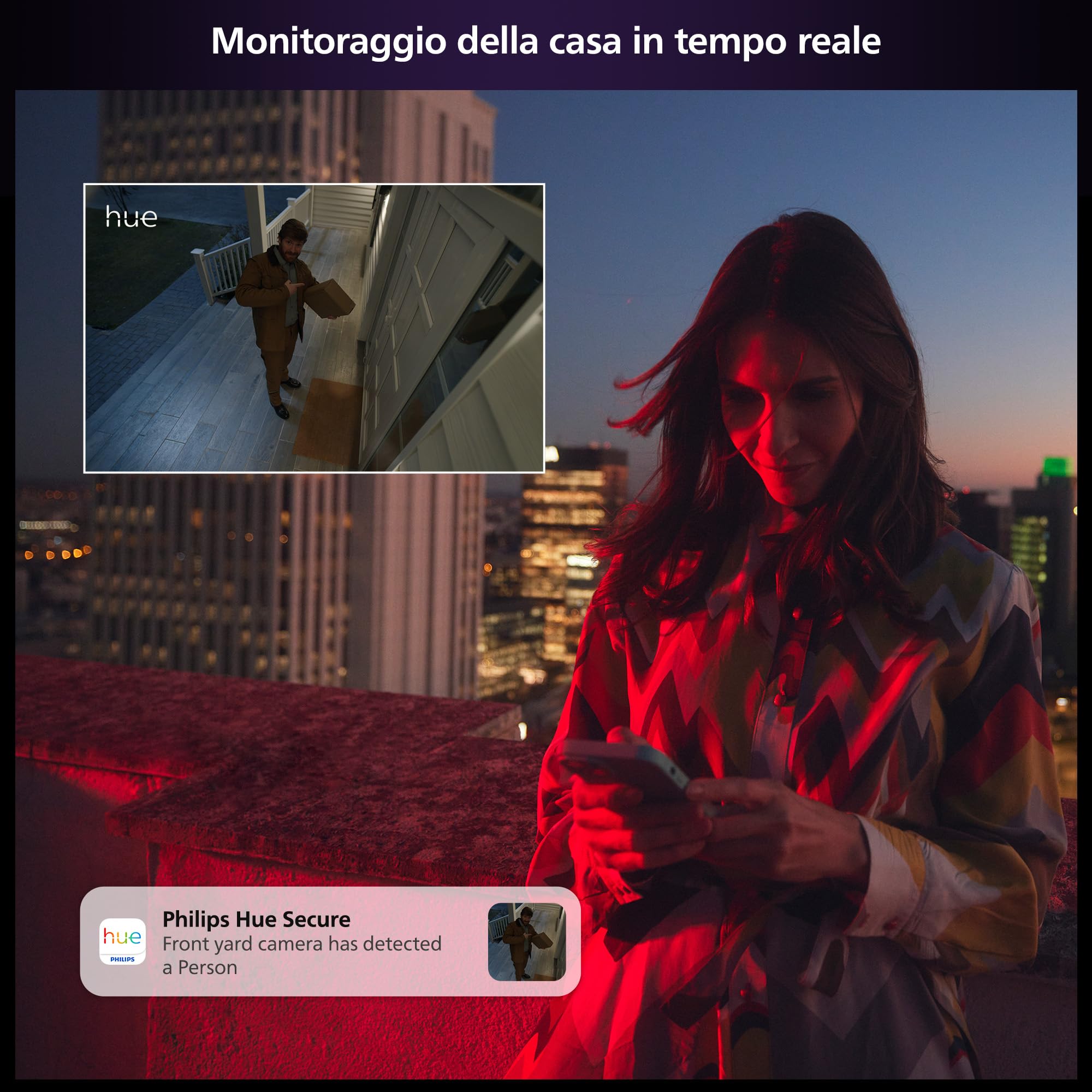 Philips Hue Secure, Telecamera di sicurezza con cavo, Nero