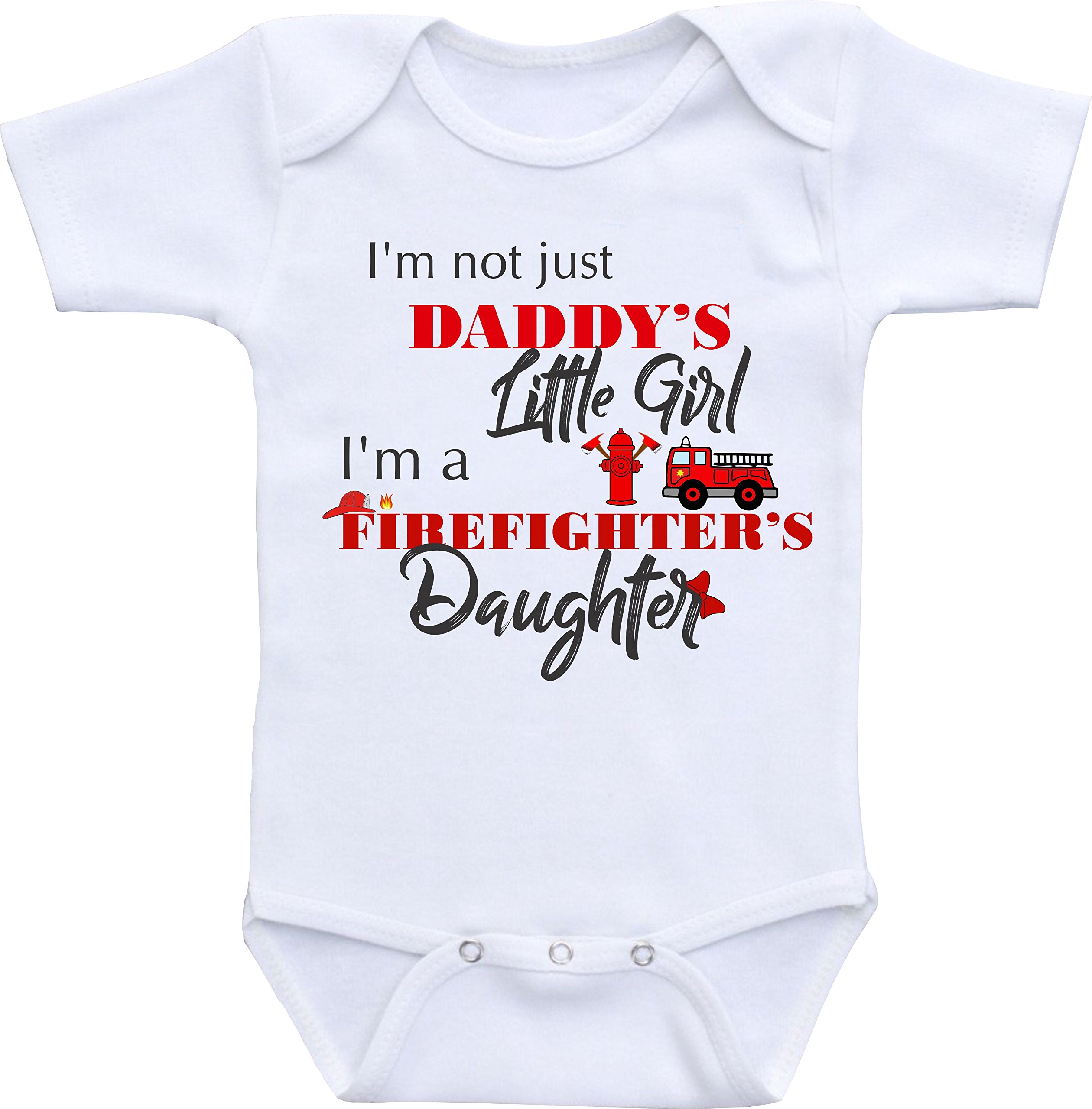 DAIICHIBANdesigns Firefighter baby clothes I'm not just Daddy's little girl I'm a Firefighter's daughter (3 months)
