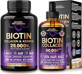 NUTRAHARMONY Liquid Biotin, Collagen Drops & Biotin, Collagen Capsules