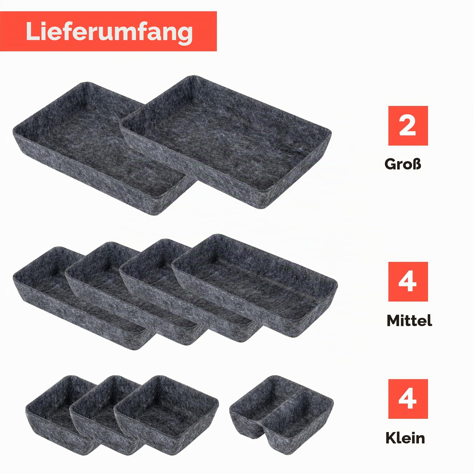 Rajas Waren-Schubladen-Organizer, kompatibel mit IKEA Alex, 10-teiliges modulares Filztablett-Organizer-Set, perfekte Passform (dunkel) Küche, Haushalt & Wohnen