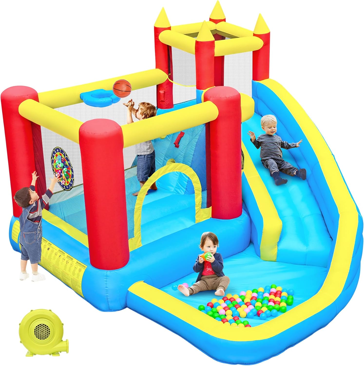 Château Gonflable Géant Pour Enfants 400x320x200 Cm – Ventilateur Inclus
