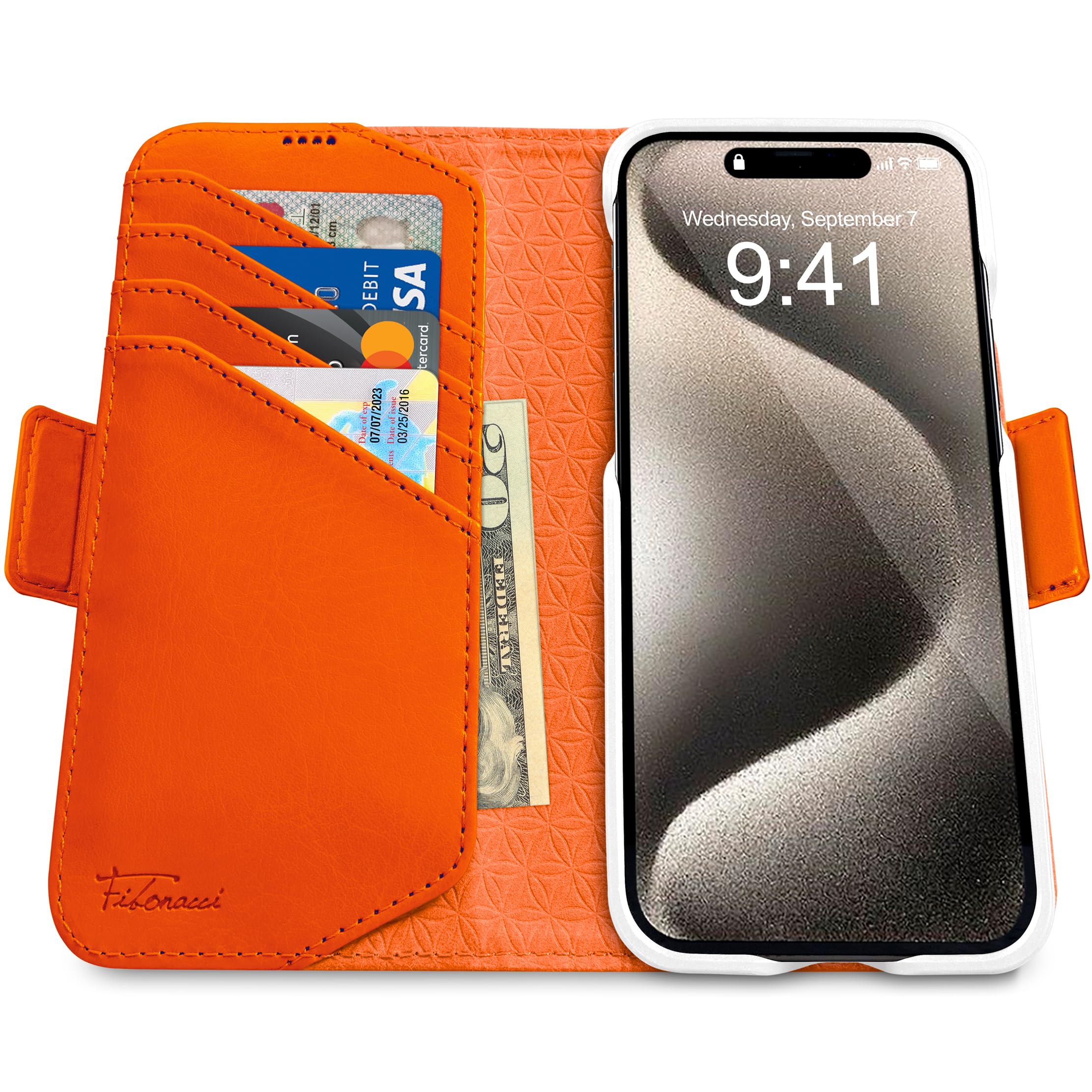 人気商品】Pro 15 Max用 - iPhone 高級ヴィーガンレザー製 マグネット