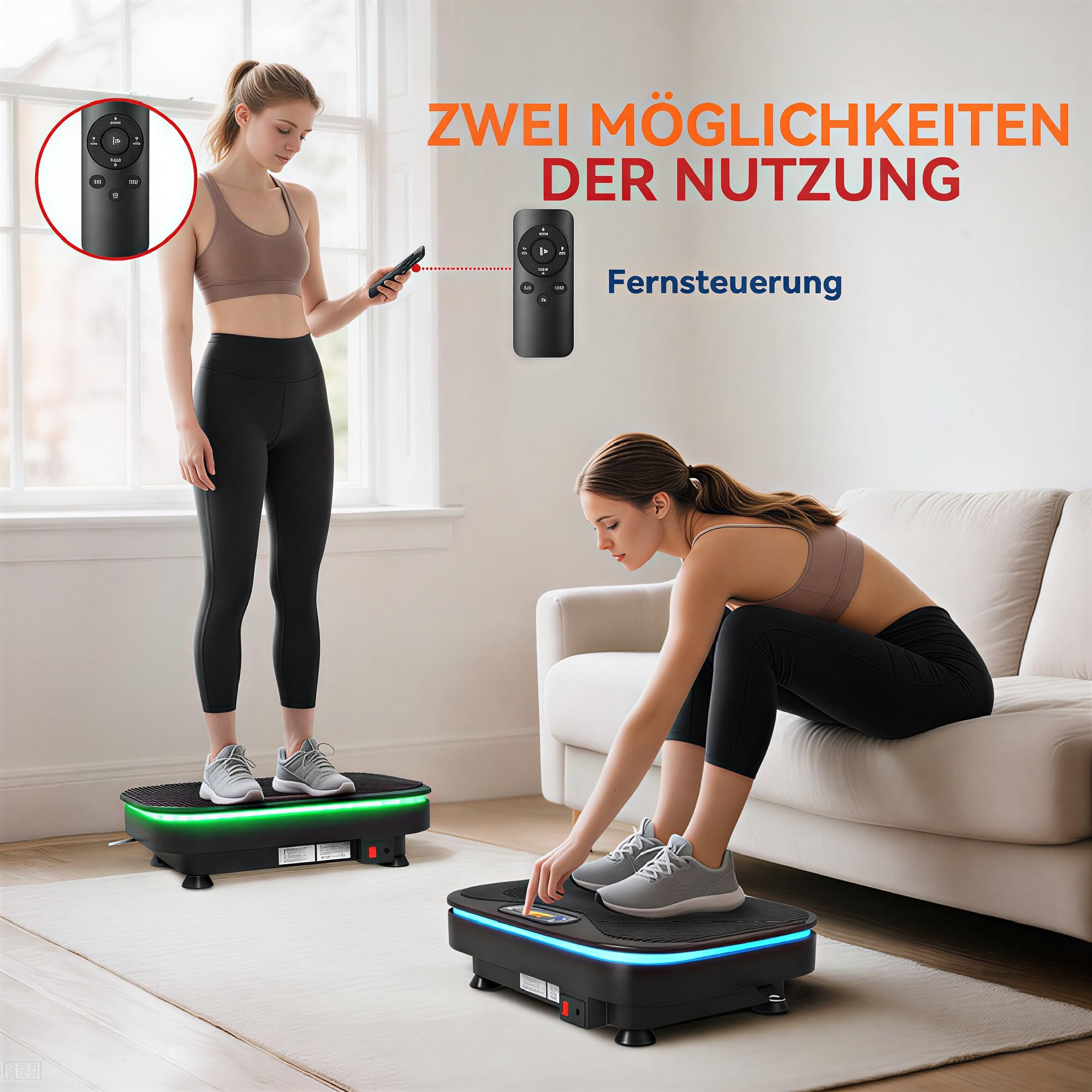 SPORTNOW Vibrationsplatte mit 99 Intensitätsstufen 3 Vorprogrammierte Modi