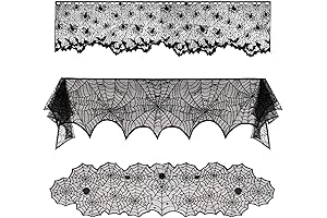 Intricate Spider Web Mantle Scarf for Spooky Halloween Ambiance