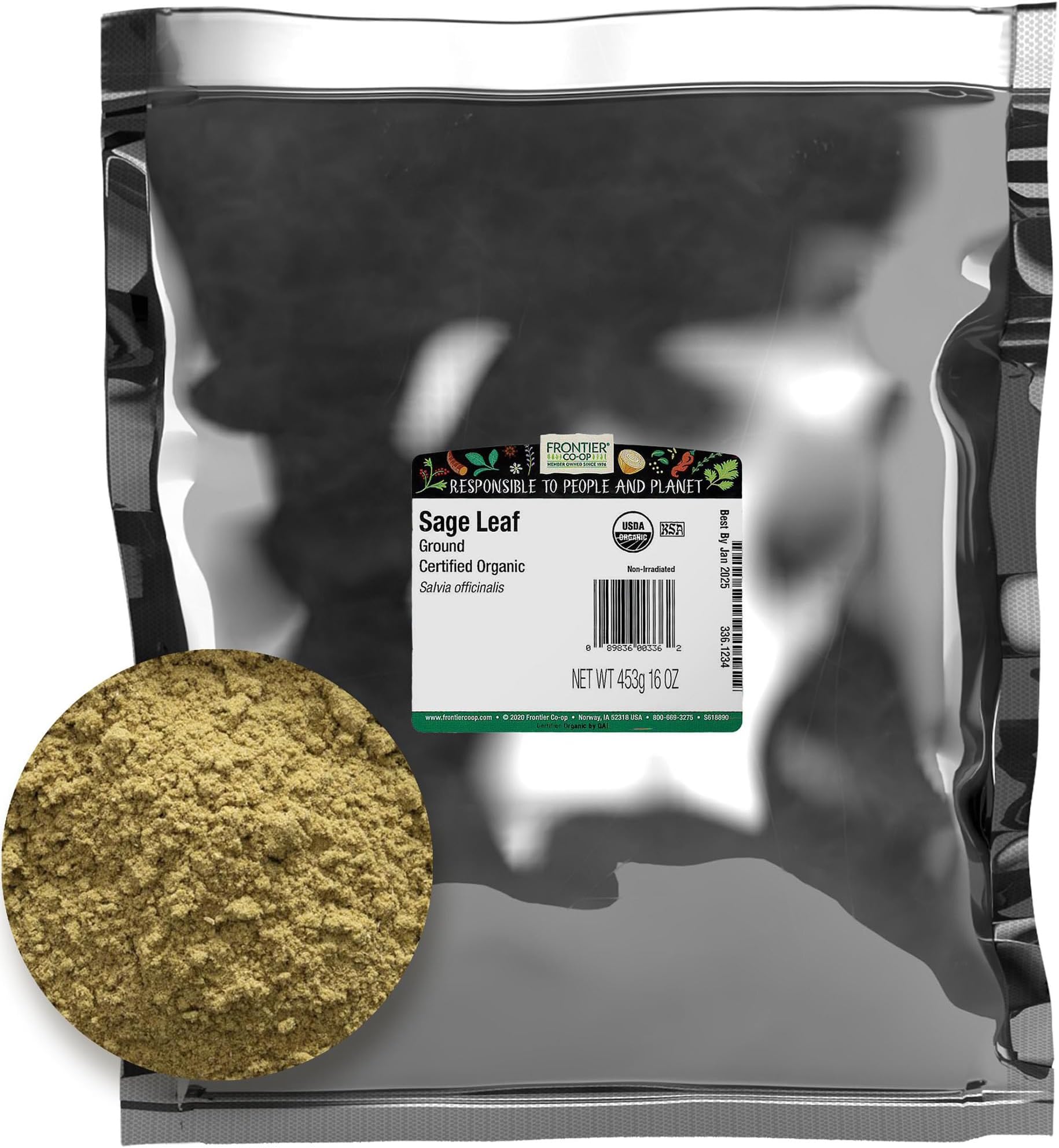 Frontier Natural Products 336 Frontier Bulk Sage Leaf Powder