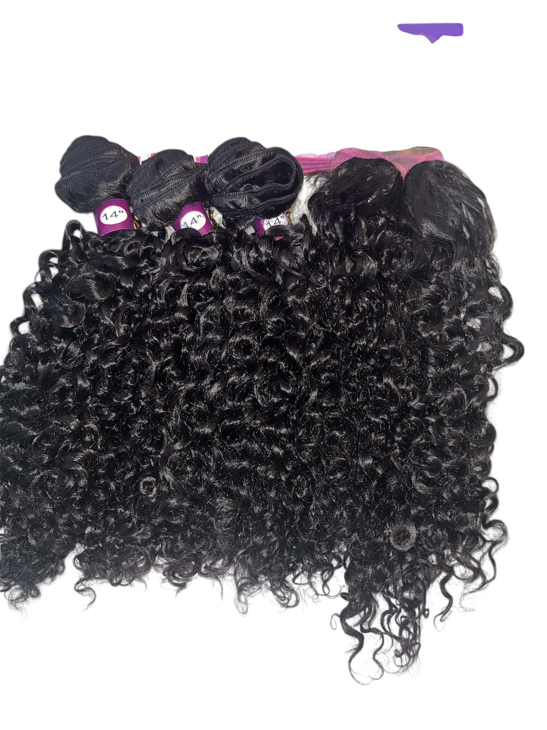 Meisha Hair Jerry Curl 14 Inch 100% Human Hair Weave, Natural