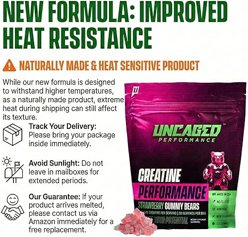 Miniatura 8 de Gomitas de monohidrato de creatina, 0.18 onzas de creatina, 30 porciones, absorción rápida para hombres y mujeres, apoya la fuerza muscular y el