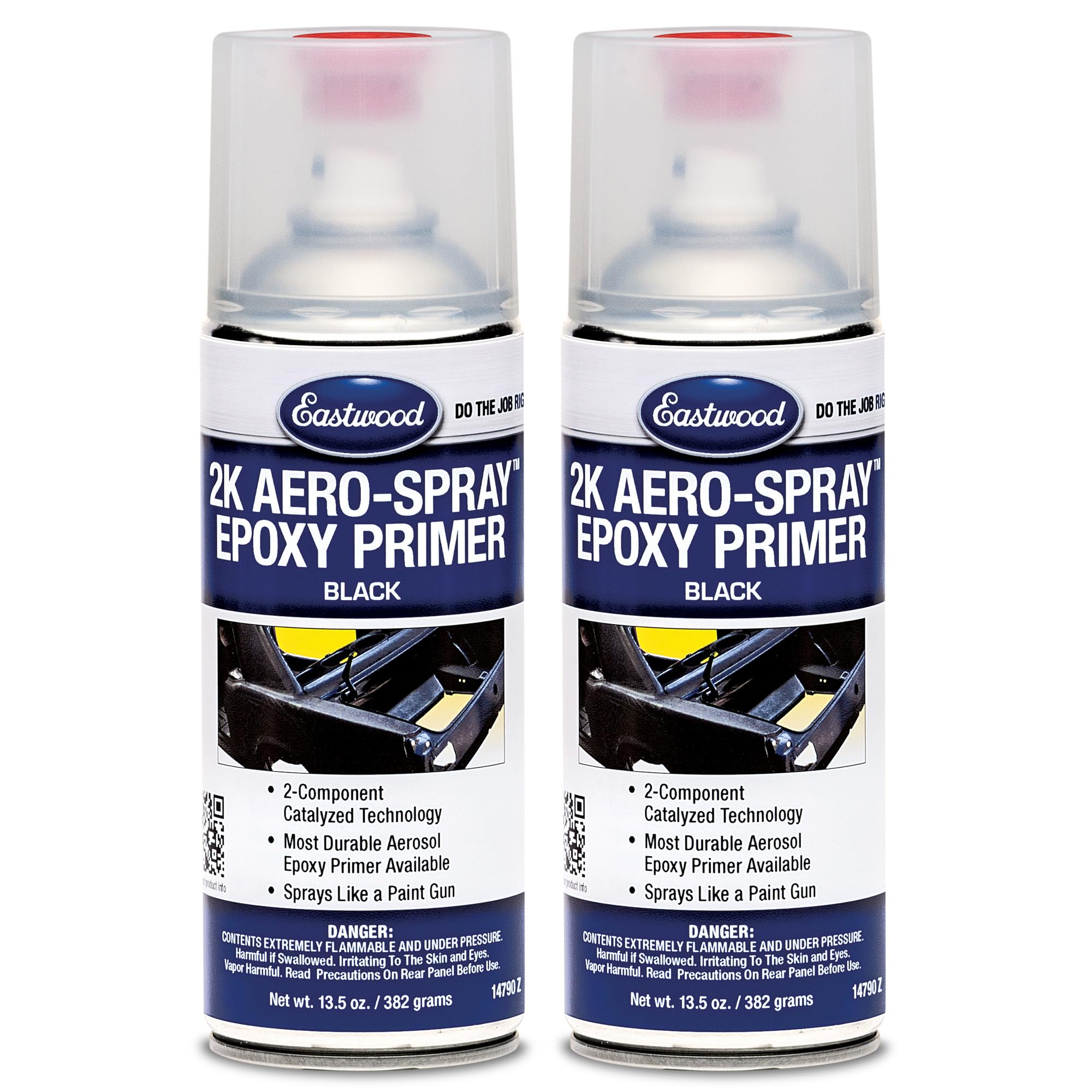 Eastwood 2K Epoxy Black Primer | AeroSpray Catalyzed Technology | Durable Direct to Metal Epoxy Automotive | for Car Body Filler & Fiberglass | 2 Pack