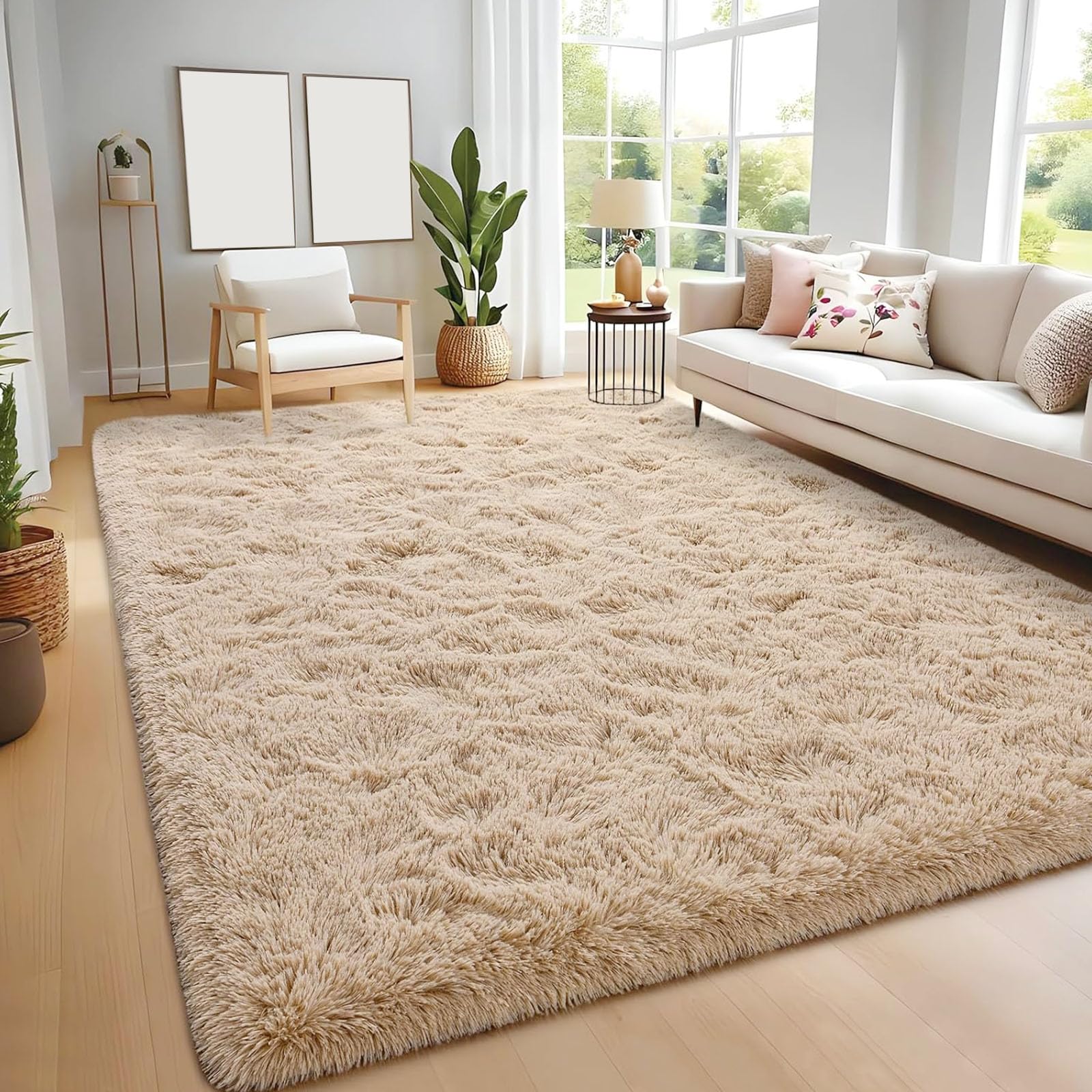 Tapis de salon à poils longs pour créer un coin lecture cosy dans la chambre
