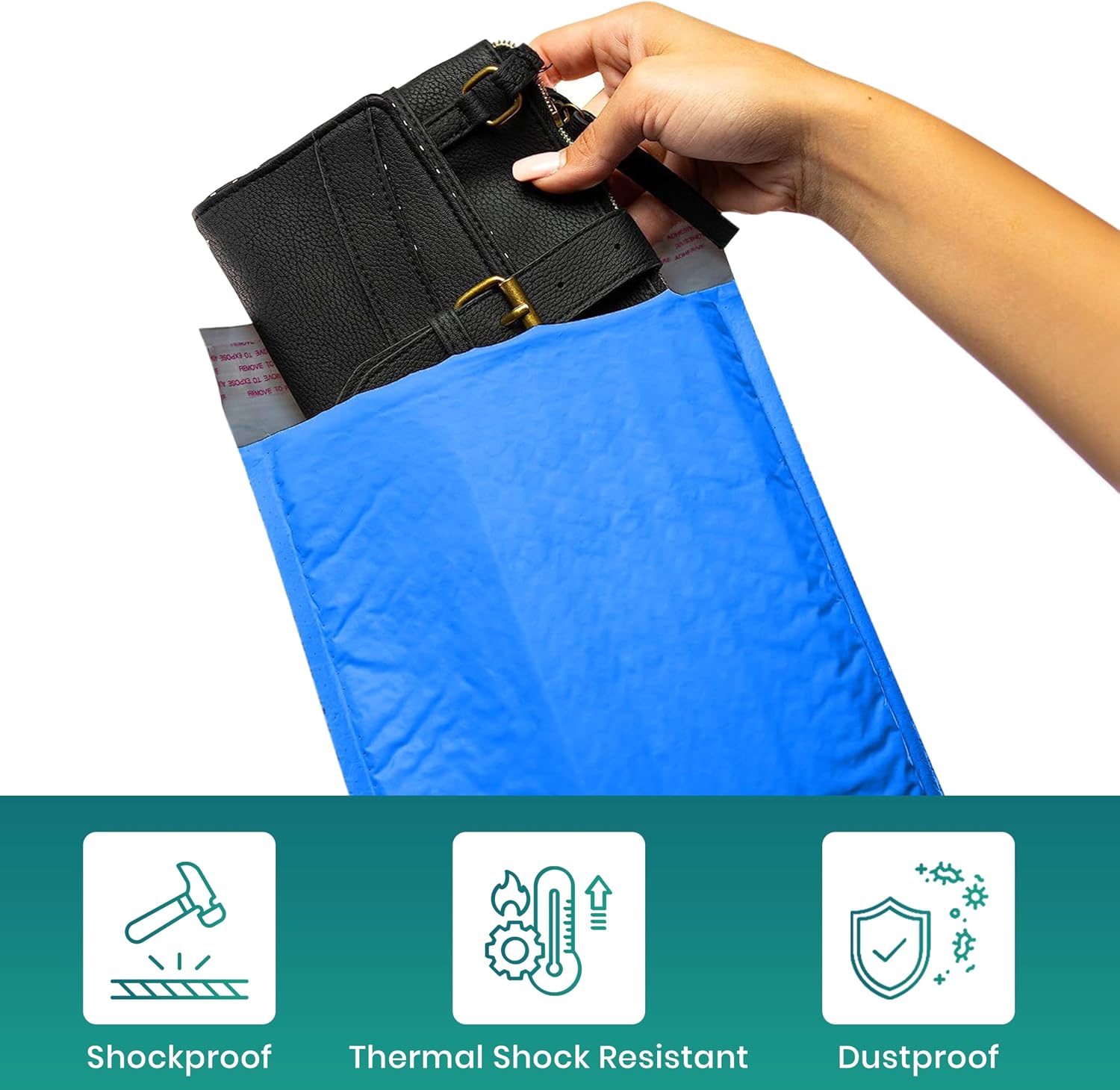 Levex - #0000 4" x 6" [500 Pack] Blue Poly Bubble Mailers, Padded Envelope Mailers, Packing Envelope & Mailing Bags for Shipping