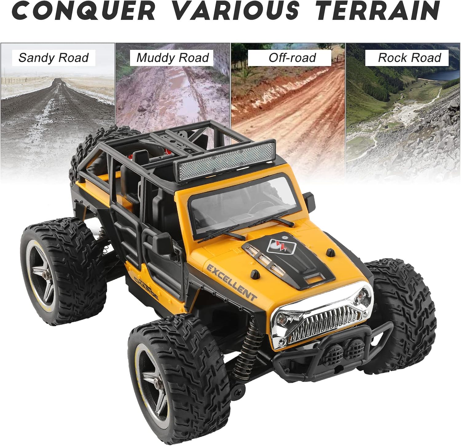 GoolRC WLtoys 22201 RC Car, 1:22 Scale 2.4GHz Remote Control Car, 2WD Off Road RC Truck with LED Light for Adults