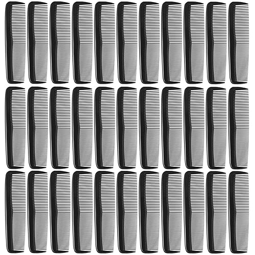 Juego de 100 peines para el cabello a granel, envueltos individualmente, juego de peines negros de bolsillo para el cabello de dientes finos para