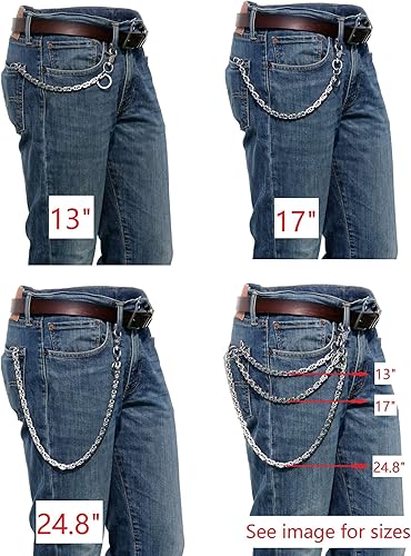 Vista 6 de Ruth&Boaz Cadena cuadrada de latón macizo para motociclista, camionero, llavero para llave de jean