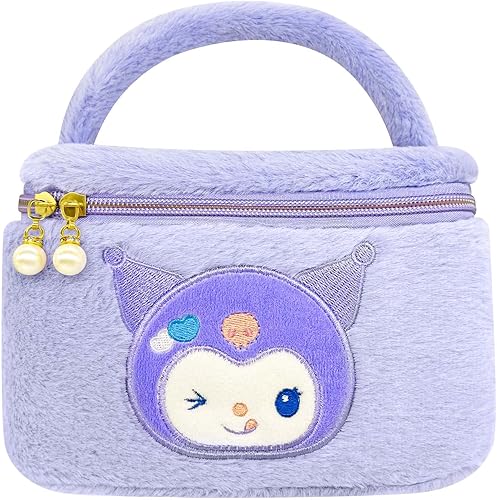 Miniatura 1 de Aferdoti Organizador de bolsas de maquillaje Kawaii, bonitas bolsas de cosméticos de felpa, bolsa de aseo portátil de viaje para mujeres y niñas,