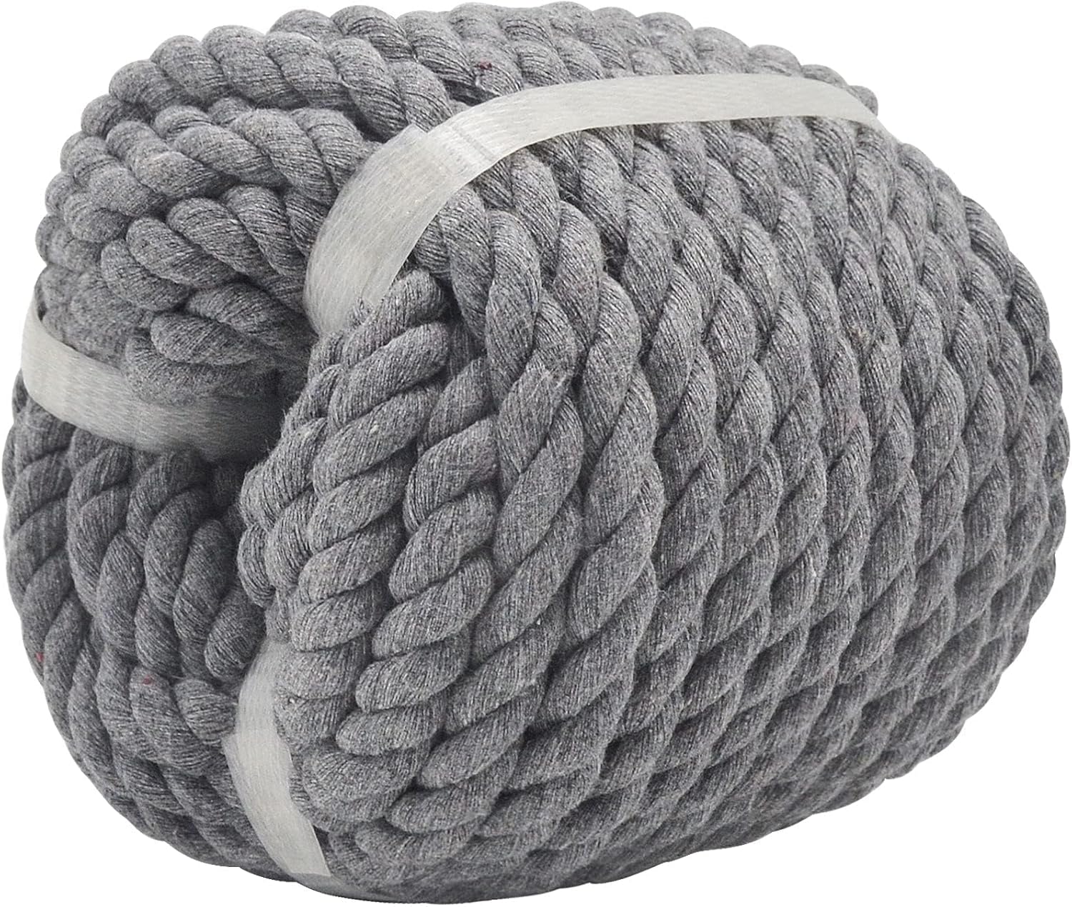 1OO% Natural Cotton Rope 50 Feet 1/2 Inch Strong Soft Cotton Rope for DIY Crafts Gardening Hammock Home Decorating (Gray)