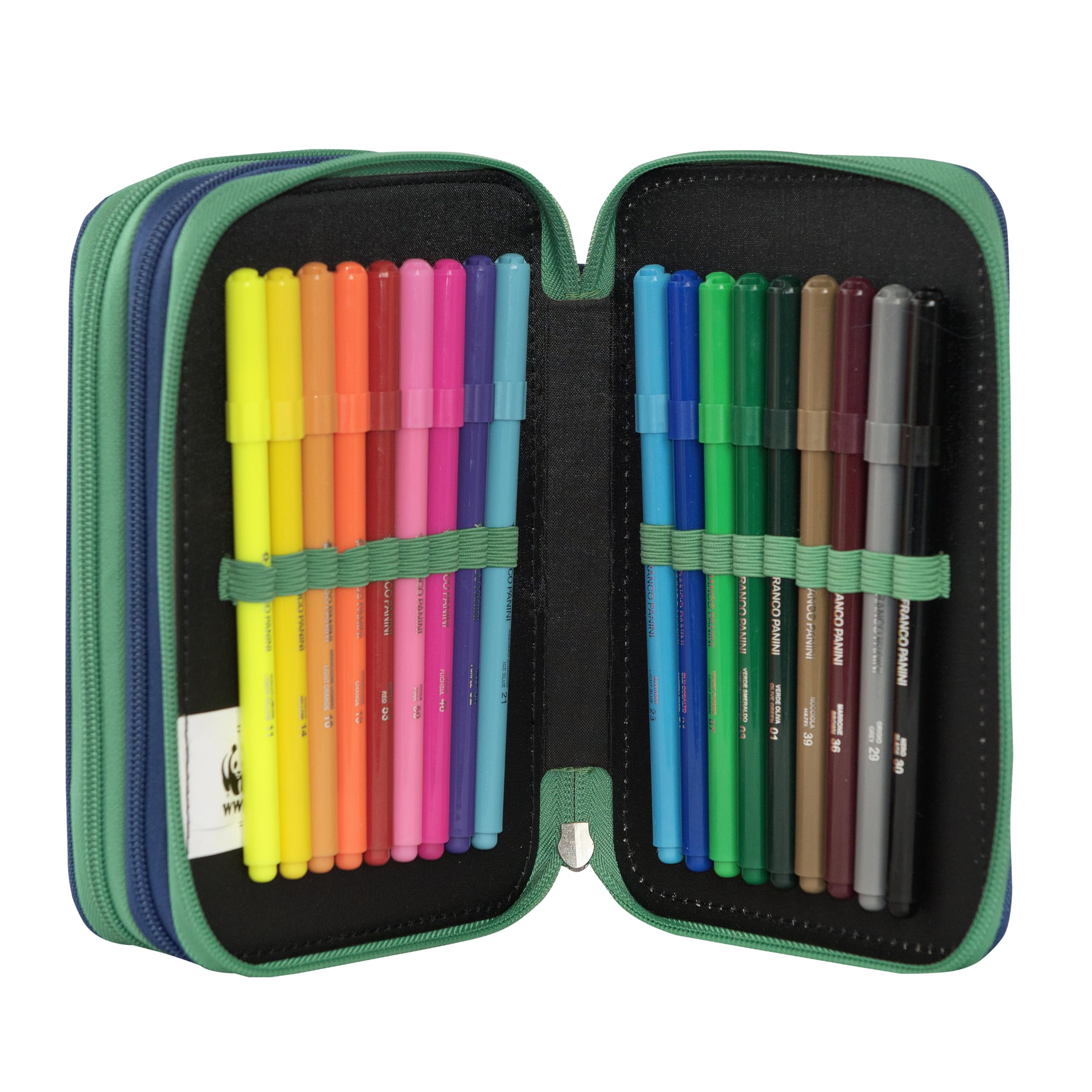 Franco Cosimo Panini WWF LUPO - Zaino e Astuccio, Ideali per Scuole Elementari o Medie, Astuccio con Set Cancelleria Incluso e Pratiche Chiusure a Zip