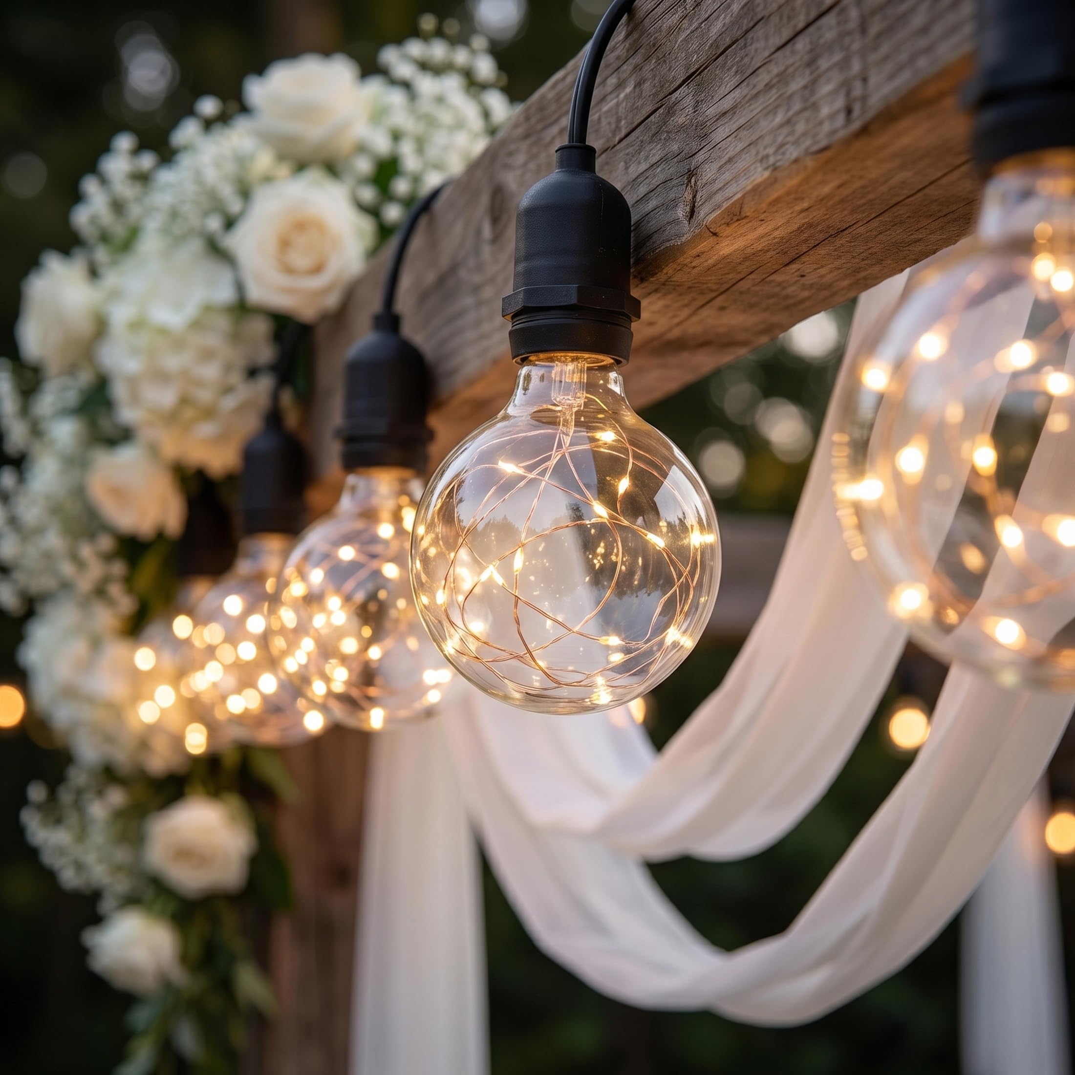 Ampoule E27 Vintage 2W avec guirlande lumineuse LED intégrée, Lot de 4