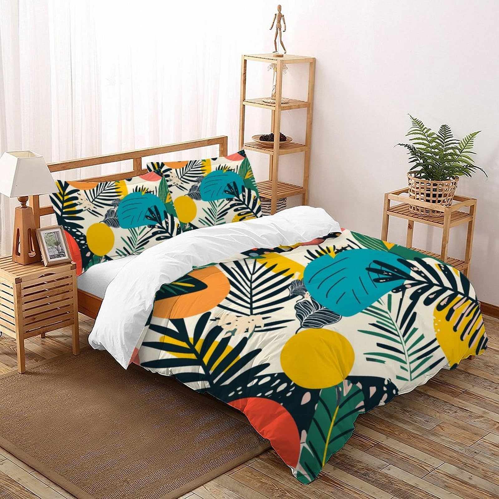Housses de couette 3D enfants douce parure de lit floral King 220x240 cm 3 pièces