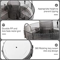 Vista 4 de YCIA&DONE Organizador de maquillaje giratorio para tocador, almacenamiento de maquillaje de gran capacidad, estante para el cuidado de la piel