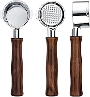 Vista 17 de Normcore 51mm Portafiltro Sin Fondo Desnudo de 2 Orejas Compatible con Delonghi ECP3420/EC155/BCO430/EC260 con Mango de Aluminio Anodizado