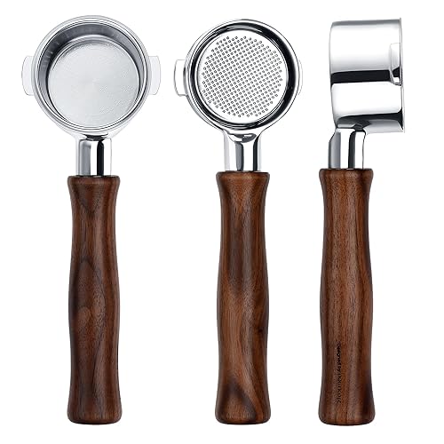 Normcore 51mm Naked Bottomless Portafilter 2 Ears Fits Delonghi ECP3420/EC155/BCO430/EC260 with 18g Basket Included, Genuine American Walnut Handle - Walnut - 51mm Fits DeLonghi / 2 Ears