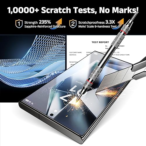 Miniatura 7 de Paquete de 4 protectores de pantalla para Galaxy S24 Ultra [6.8 pulgadas], 100% desbloqueo de huellas dactilares, dureza 9H+ grado militar, película