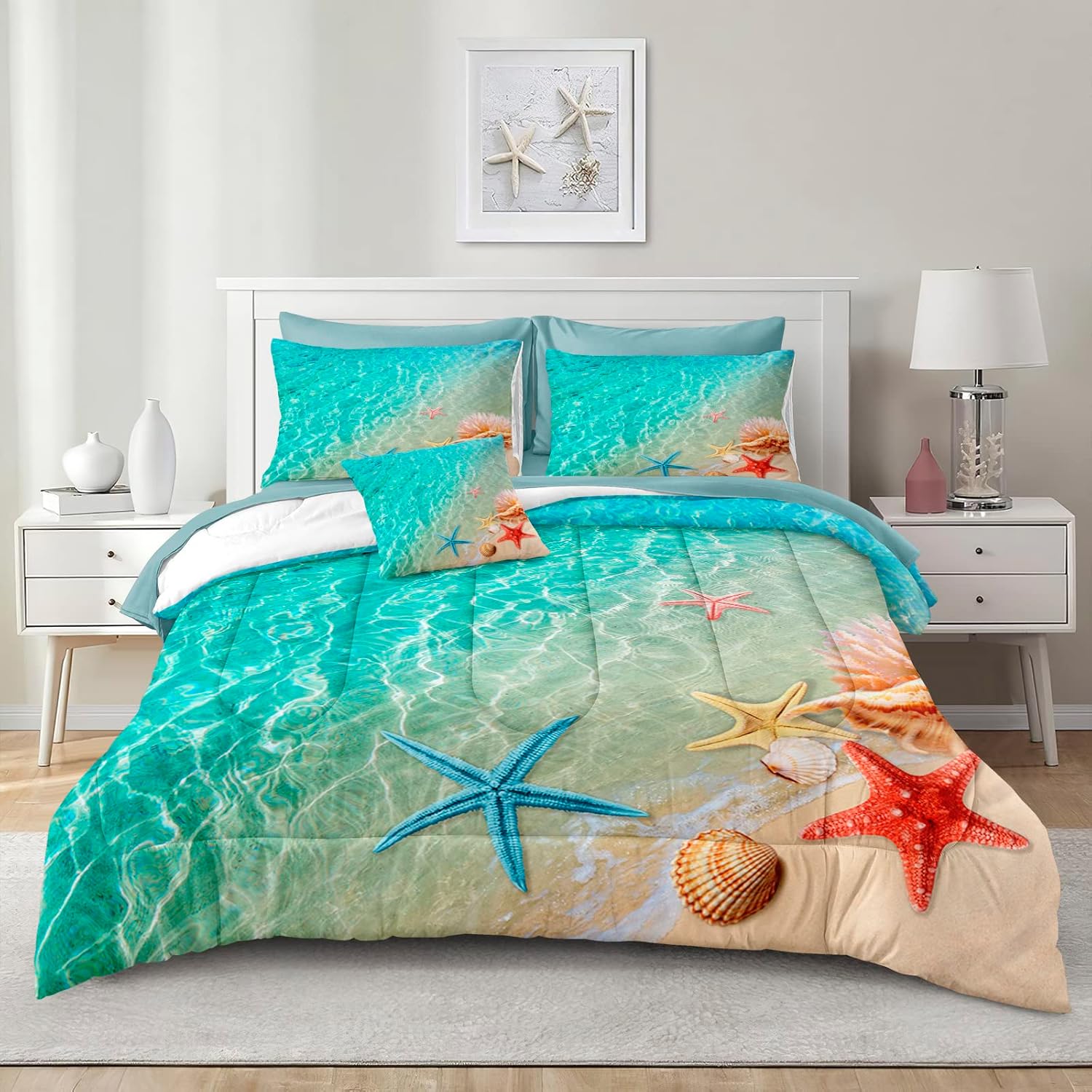 Merryword Ocean Beach Comforter Set Full Size 8 Pieces Bed