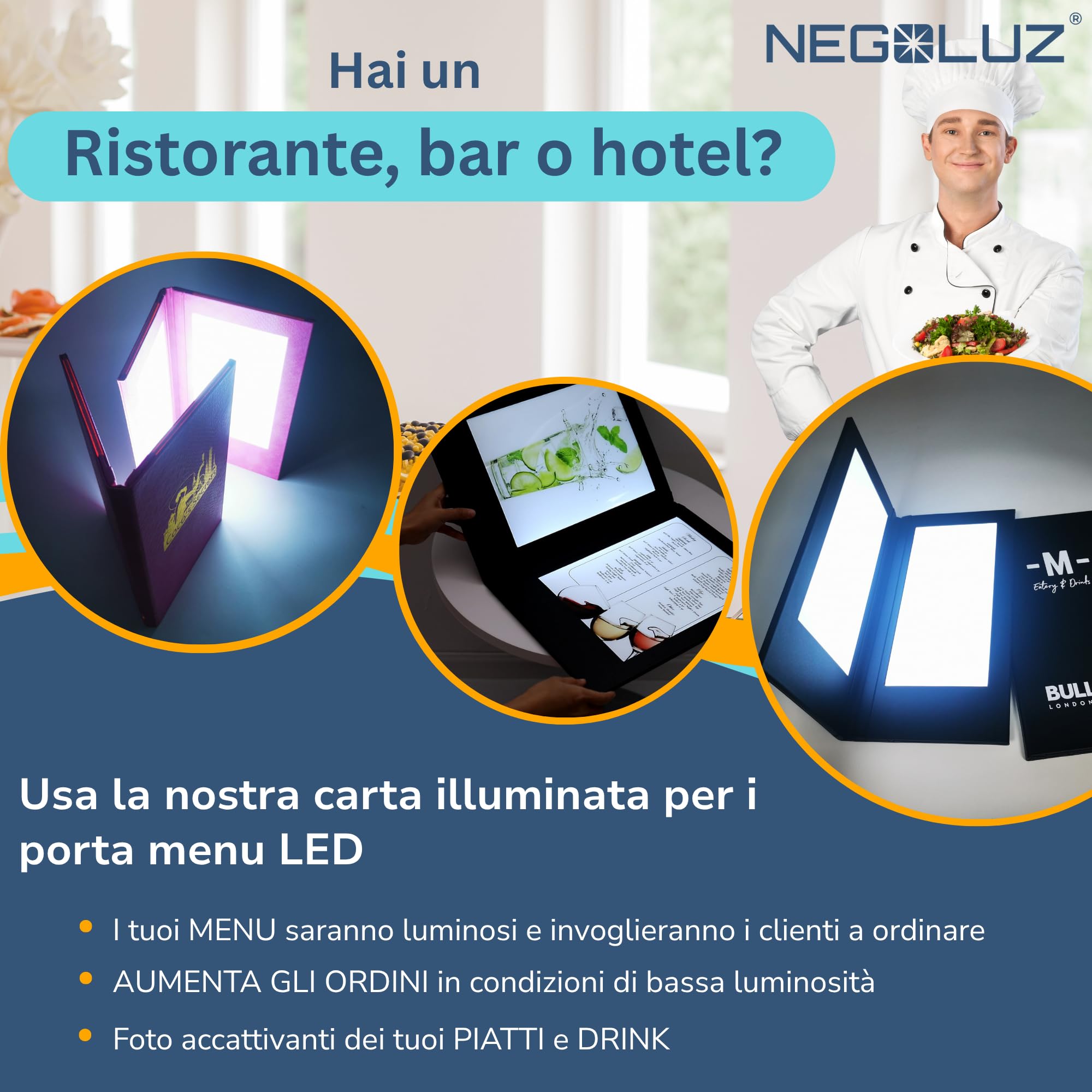 Carta Backlight A4 Retroilluminata PRO 100 Fogli per Porta Poster Vetrina LED e Porta Menu Luminoso NegoLuz