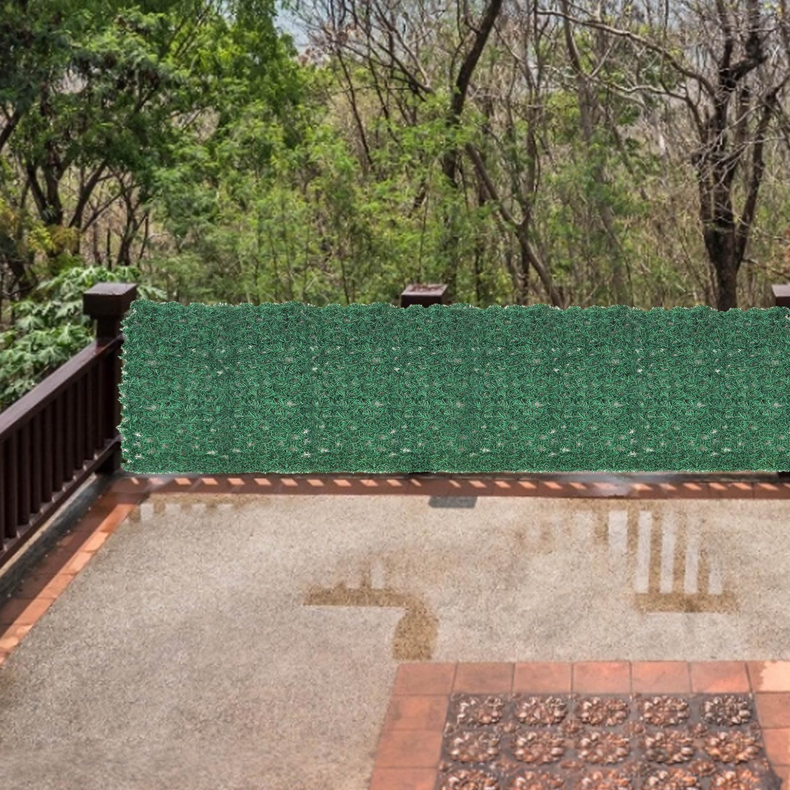 Schermo di artificiale Green Ivy Recinzioni Screen Guardrail Covers | 0,5 x 2 m Schermata per la privacy artificiale Ivy Recinzione per la privacy Decorazione per fondale da parete Balcone