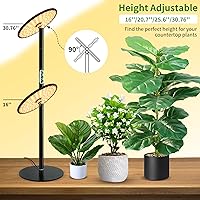 Vista 2 de chiphy Desk Grow Lights for Indoor Plants, Full Spectrum LED Plant Light, 40W Aluminum Tabletop Grow Lamp, Automatic Timer 4H/8H/12H, 16''-30