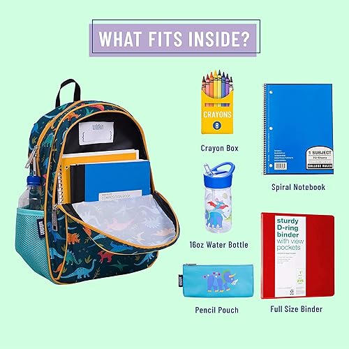 Miniatura 7 de Wildkin Paquete de mochila para niños de 15 pulgadas con bolsa de almuerzo (Jurassic Dinosaurs)