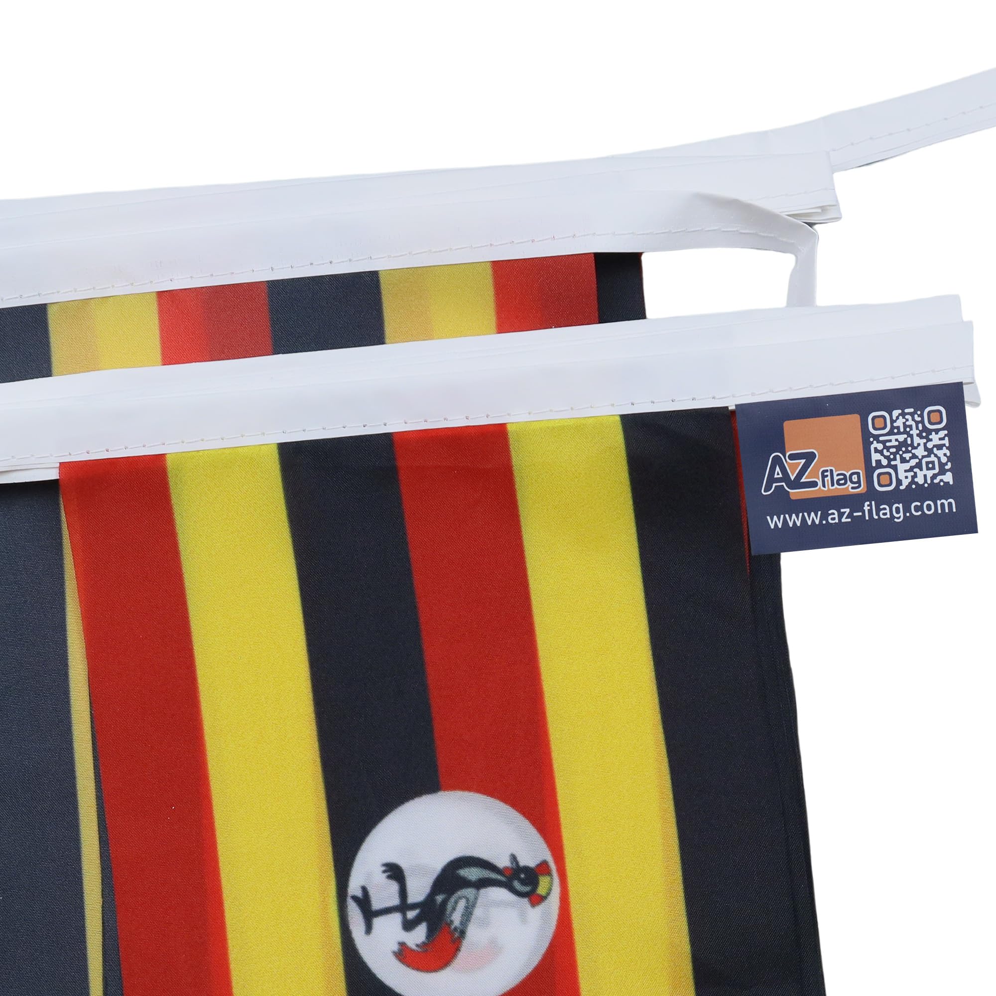 AZ FLAG Uganda Bunting Flag, 20 Ft Garland with 20 Small Ugandan Flags 8'' x 6'', 100% Polyester String Pennant, 6 meters — view 3