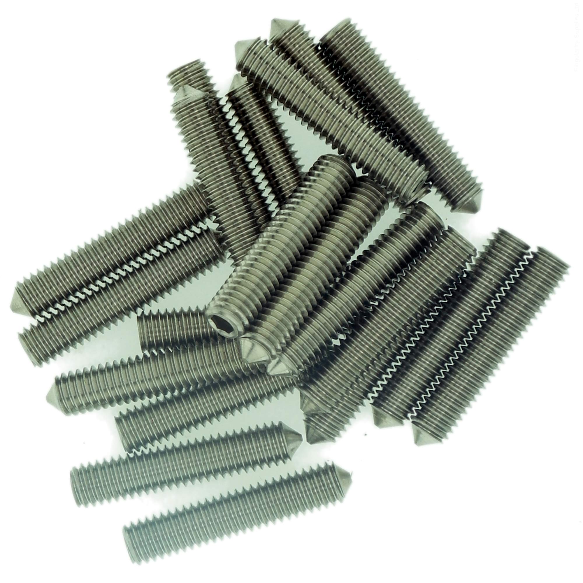 Singularity Supplies M6 (6Mm X 30Mm) Hex Socket Grub Screw (Cone Point) - Stainless Steel (A2) (Pack Of 20)