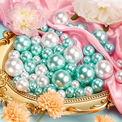 Miniatura 5 de Kit de relleno de jarrón flotante para manualidades, incluye 10000 cuentas de gel de agua, 80 perlas, 50 copos de nieve para decoración de fiestas