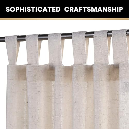 Miniatura 2 de Cortinas de lino natural para saladormitorio, reducen la luz, aseguran la privacidad, semi-transparentes, texturizadas, cortinas de lino, cortinas