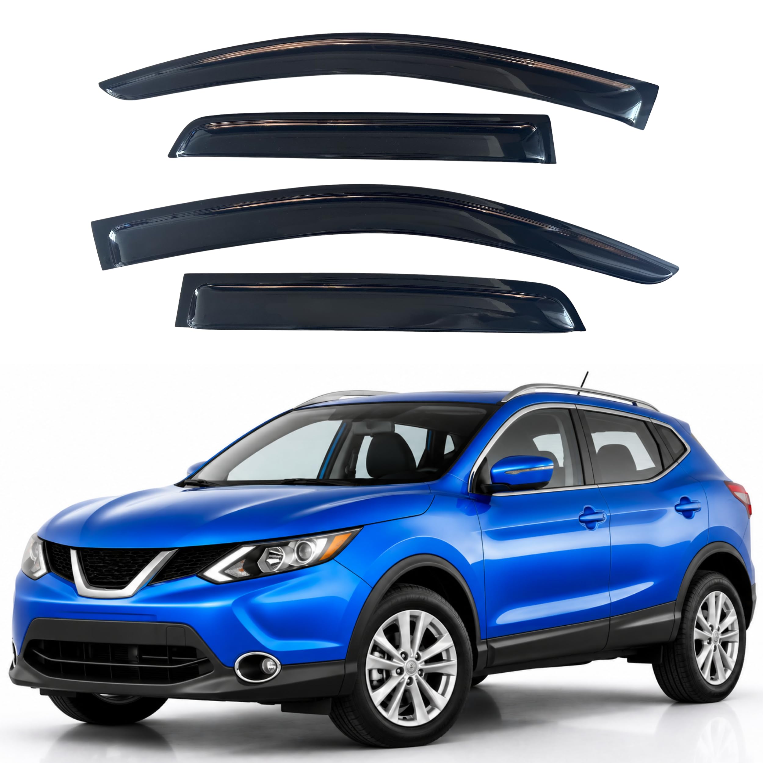 IG Window Visors Fit for 2017-2022 Nissan Rogue Sport, Out-Channel Rain Guards Vent Wind Deflectors 4PC, Car Accessories for 17-21 Nissan Qashqai (Sport Model Only)