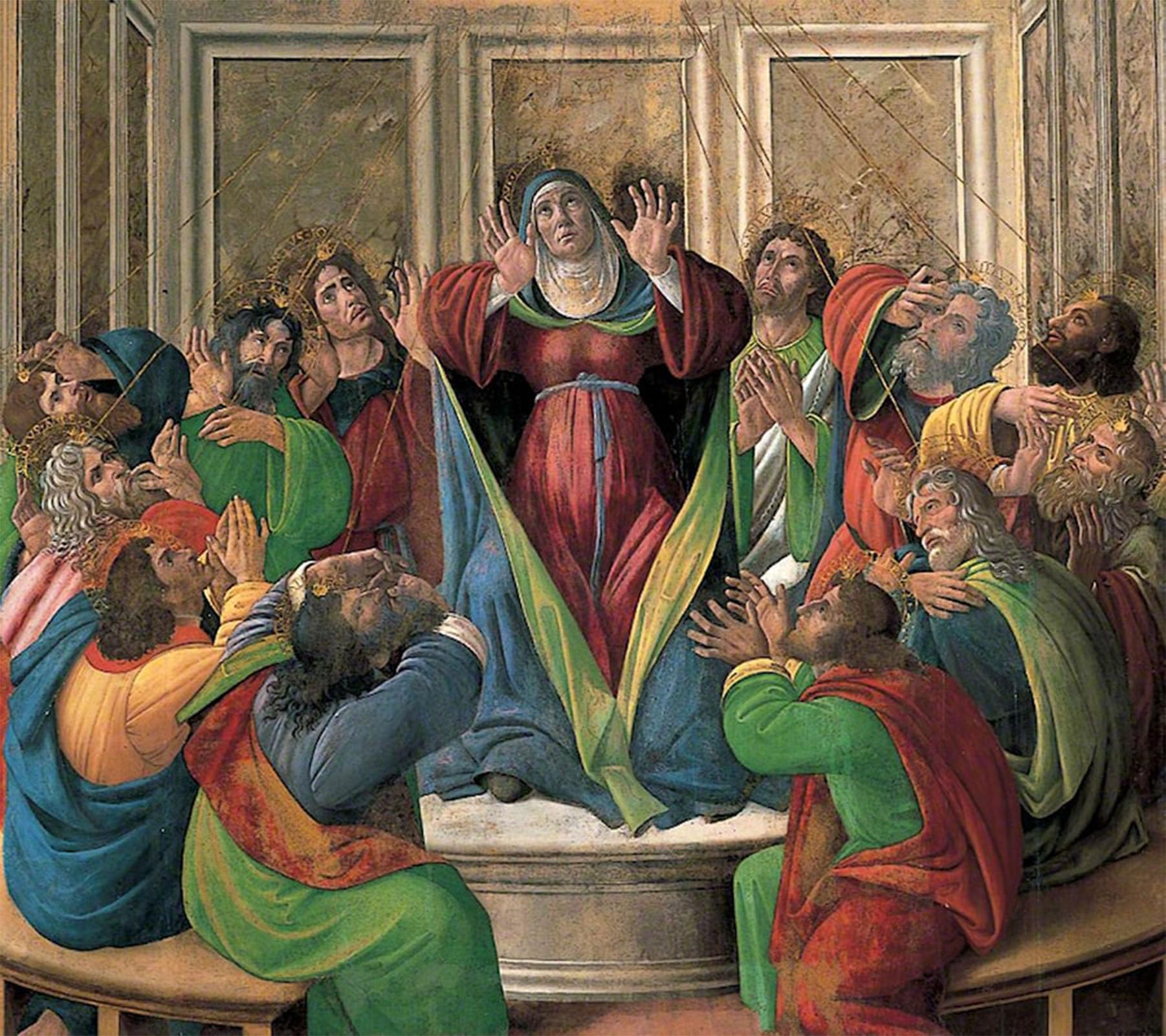 ARTXLXXBN Famous Prints Artwork Pictures Poster Painting Art the Descent of the Holy Ghost by Sandro Botticelli Artwork Landscape Pictures for Home Decor 60x90cm