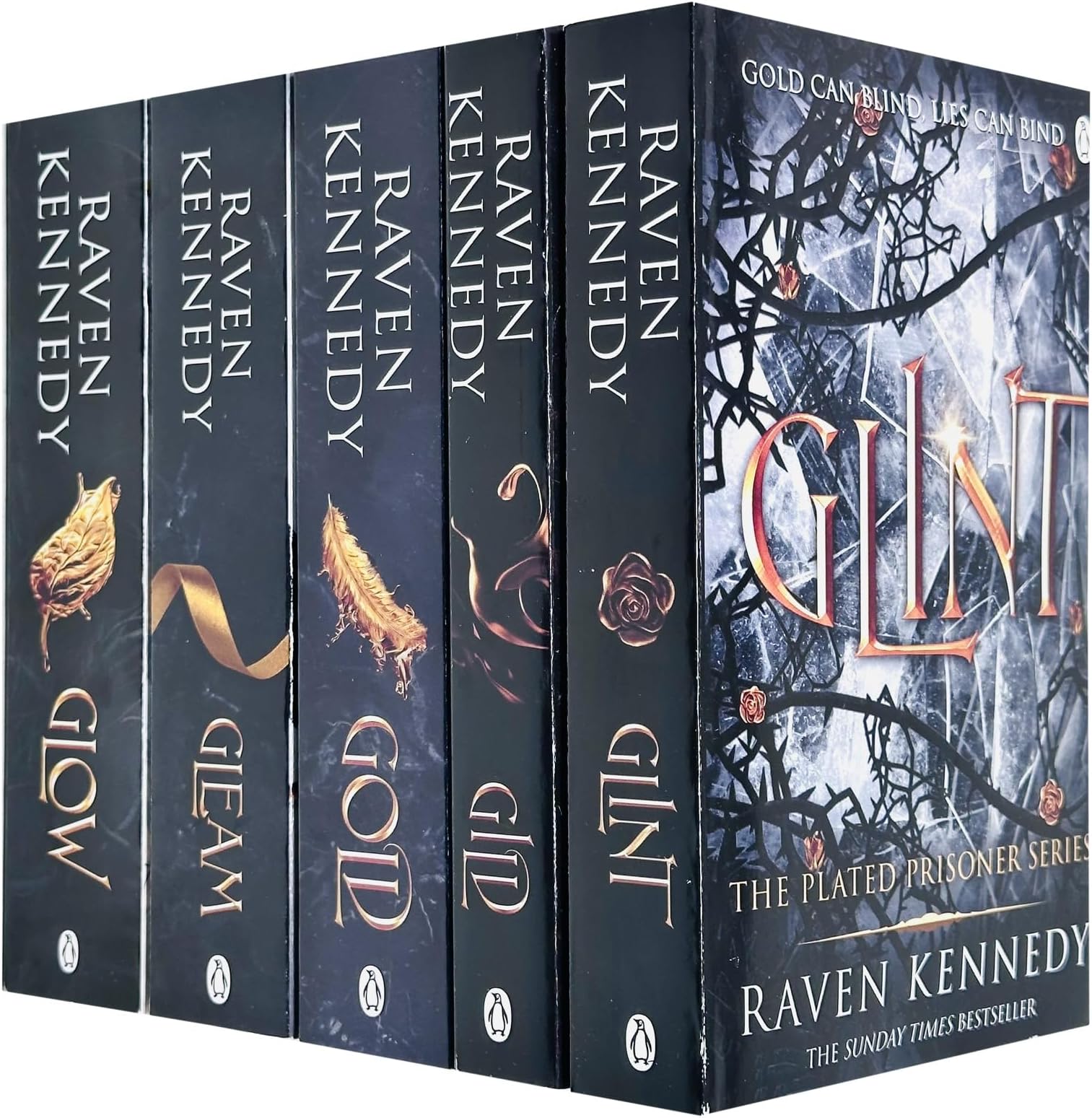 The Plated Prisoner Series 5 Books Collection Set by Raven Kennedy (Gild, Glint, Gleam, Glow, Gold)
